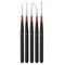 U.S. Art Supply; 5 Piece Miniature Tight Spot Micro Fine Detail Art & Beauty Taklon Brush Set with Wood Handles; Category:Specialty; Image:2